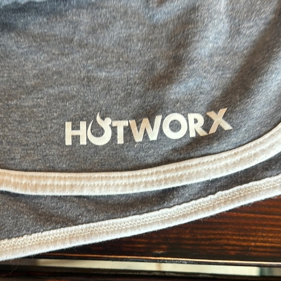 Soffe Gray Athletic Shorts with White Piping and Elastic Waistband - Picture 3 of 8